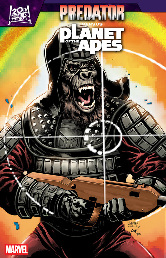 Comic book cover of 'Predator vs. The Planet Of The Apes #2 Chris Campana Movie Poster Homage Variant PRESALE 8/26'