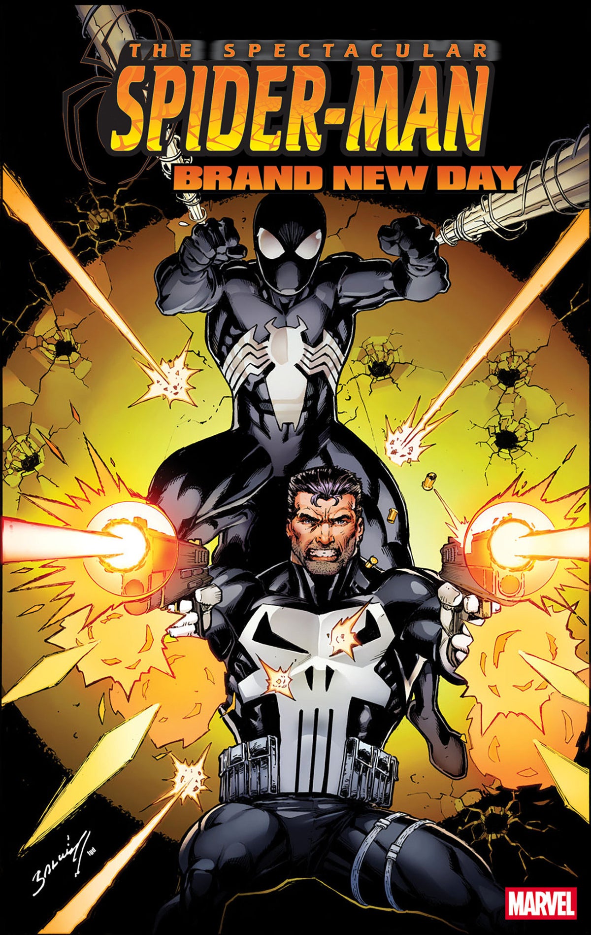 Comic book cover of 'Spectacular Spider-Man: Brand New Day #4 Mark Bagley Variant'
