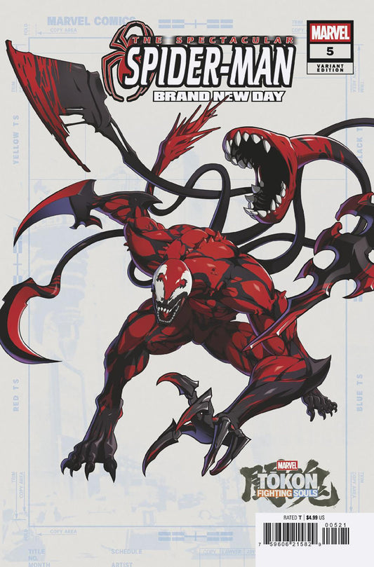 Comic book cover of 'Spectacular Spider-Man: Brand New Day #5 Marvel Tokon: Fighting Souls Variant'