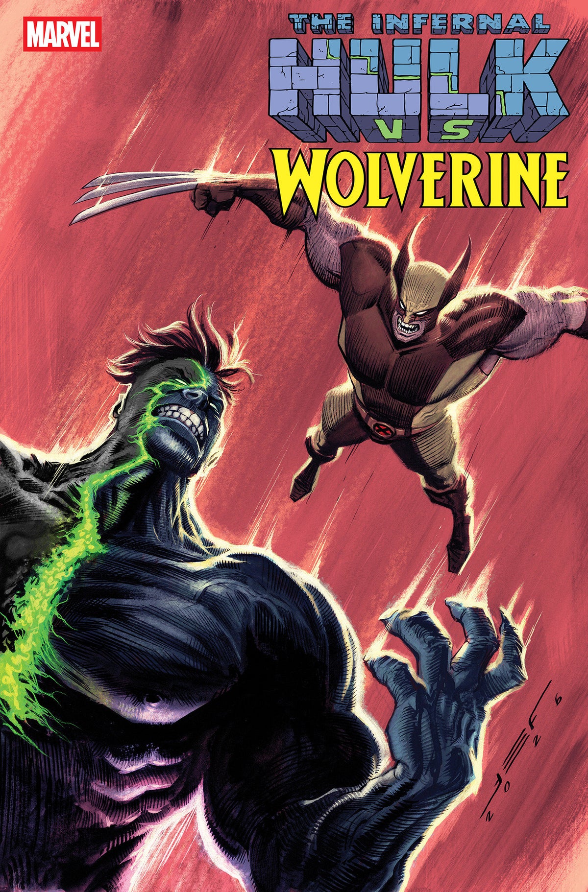 Comic book cover of 'Infernal Hulk vs. Wolverine #1 Juan Ferreyra Variant (Inc 1:25)'