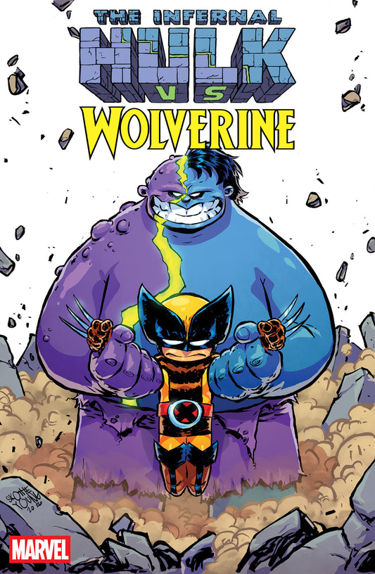 Comic book cover of 'Infernal Hulk vs. Wolverine #1 Skottie Young Variant'