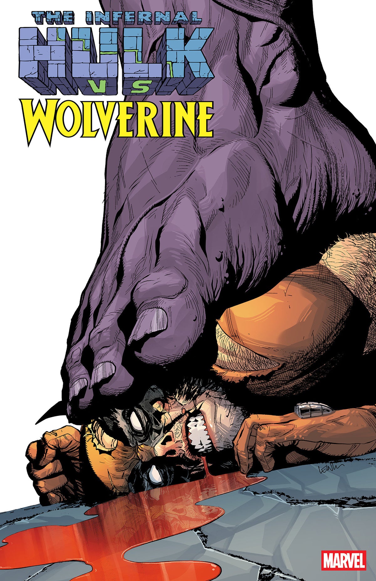 Comic book cover of 'Infernal Hulk vs. Wolverine #1 Leinil Yu Variant'