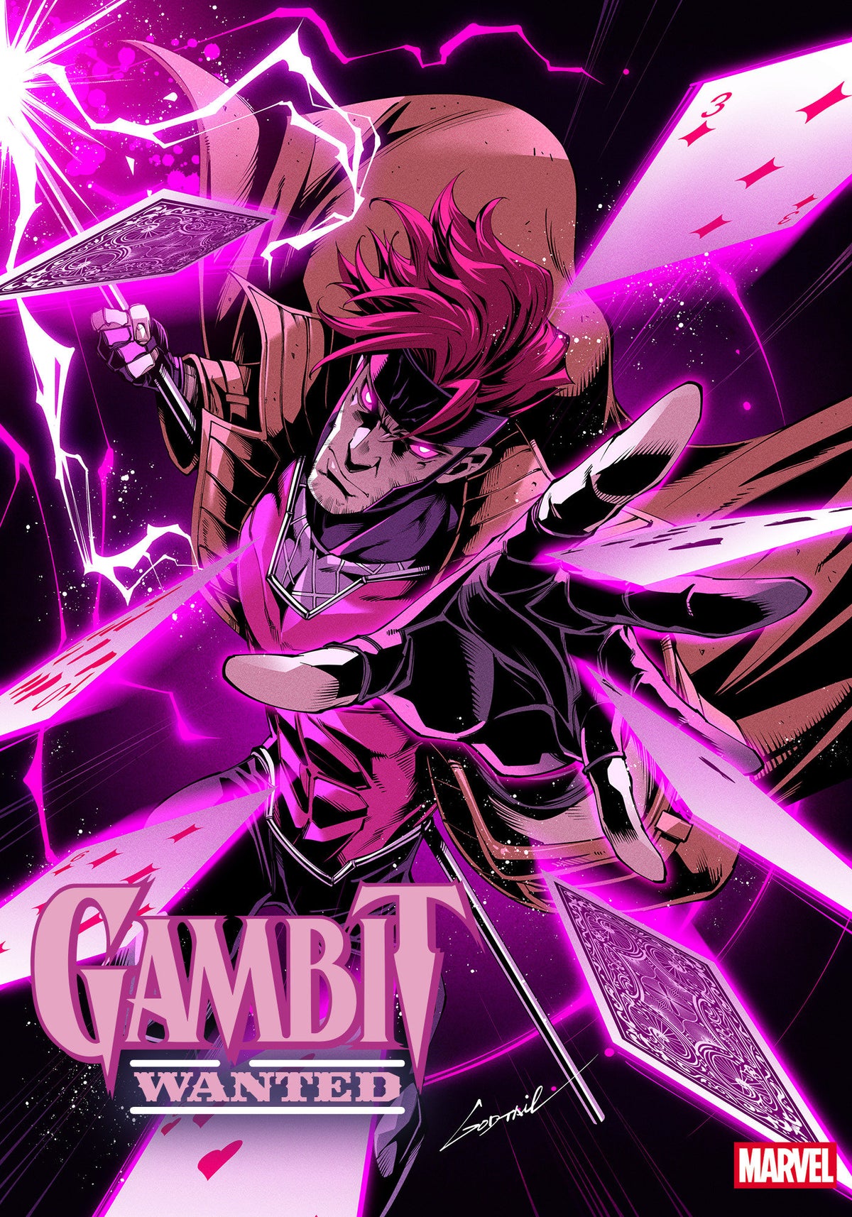 Comic book cover of 'Gambit: Wanted #2 Godtail Gambit Variant PRESALE 8/26'