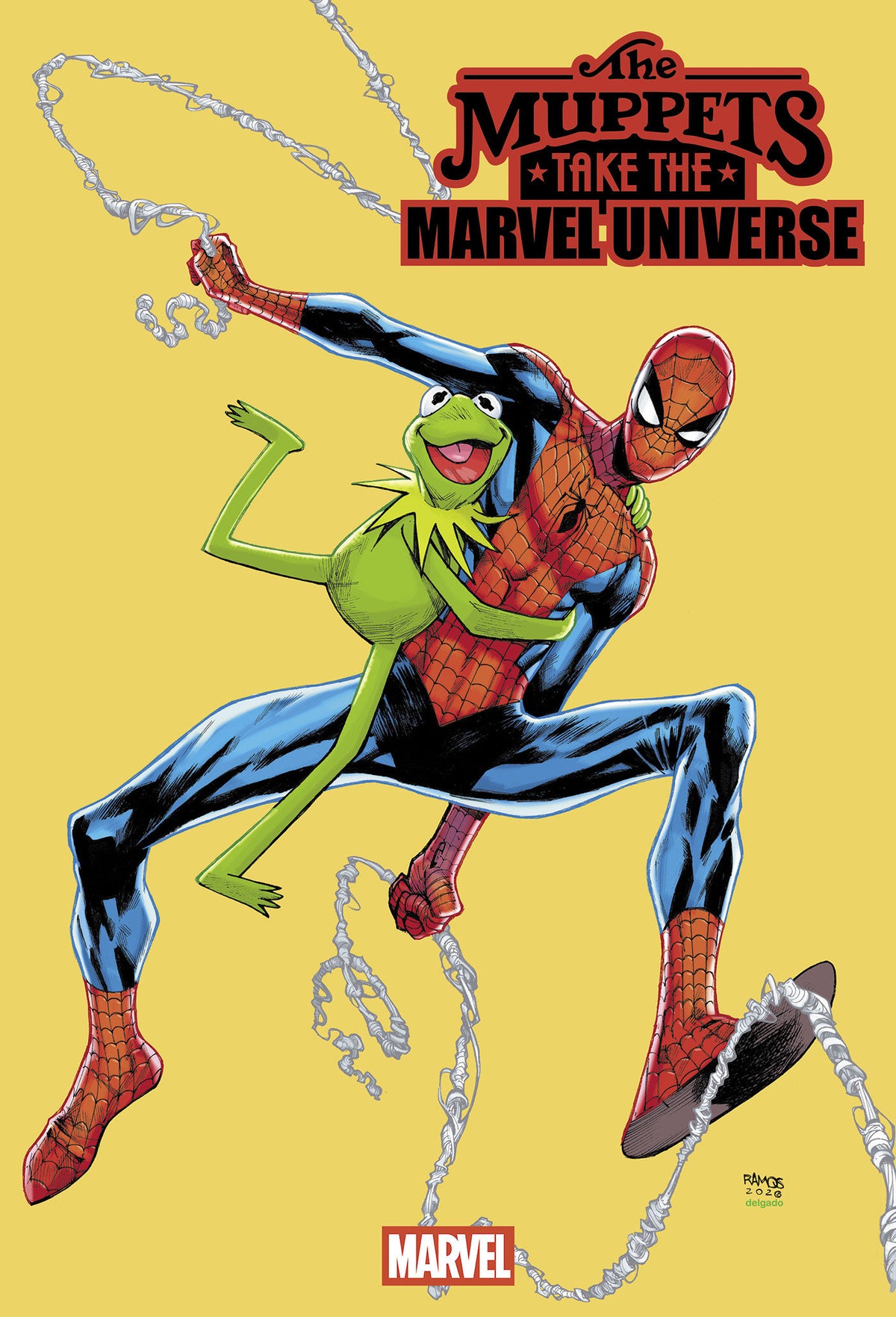 Comic book cover of 'Muppets Take The Marvel Universe #1 Humberto Ramos Foil Variant'