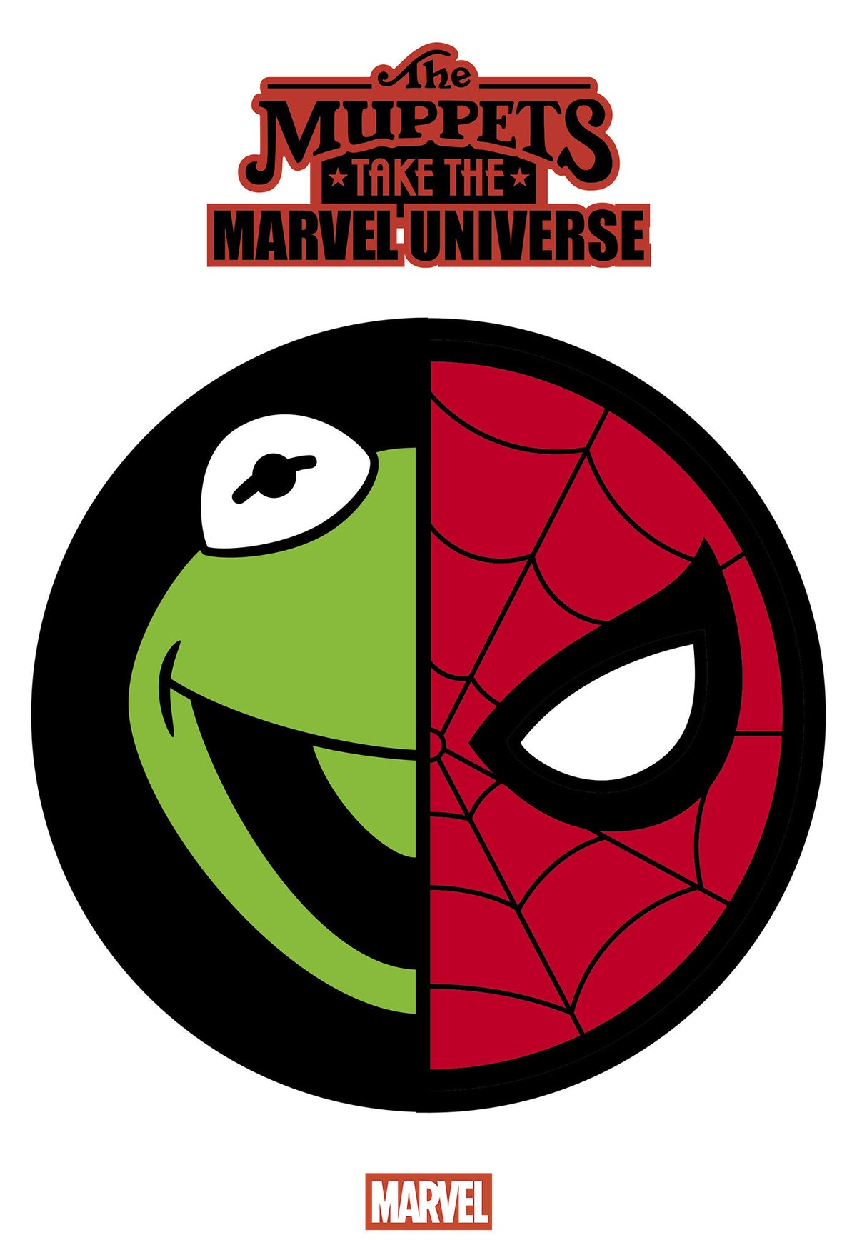 Comic book cover of 'Muppets Take The Marvel Universe #1 Logo Mashup Variant'