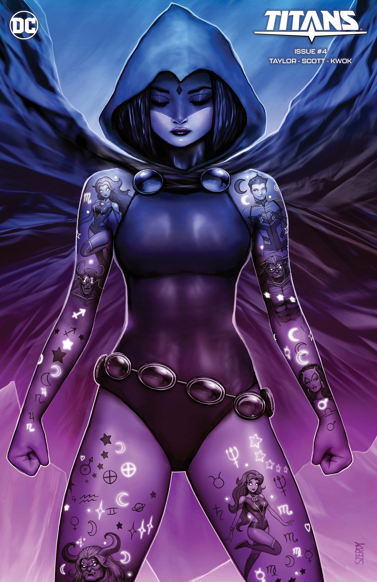 Titans #4 Nathan Szerdy Exclusive Raven Tattoo Minimal Trade Dress Variant