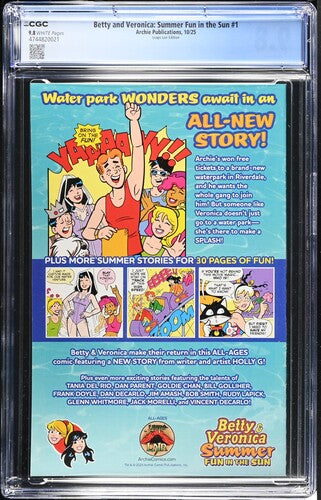 Betty & Veronica Summer Fun in the Sun LeapsLair Dias Exclusive LTD 250 CGC 9.8