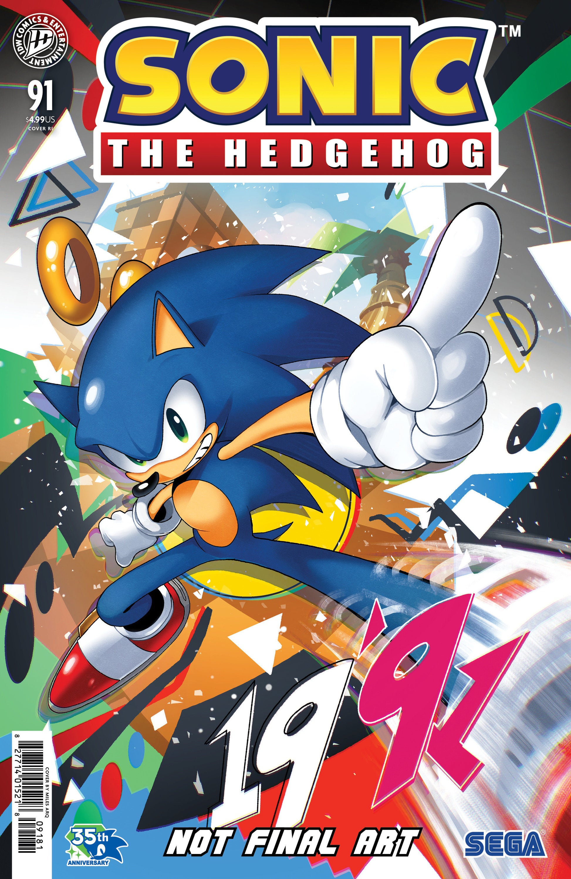 Sonic The Hedgehog #91 Cover H 1:50 Miles Arq