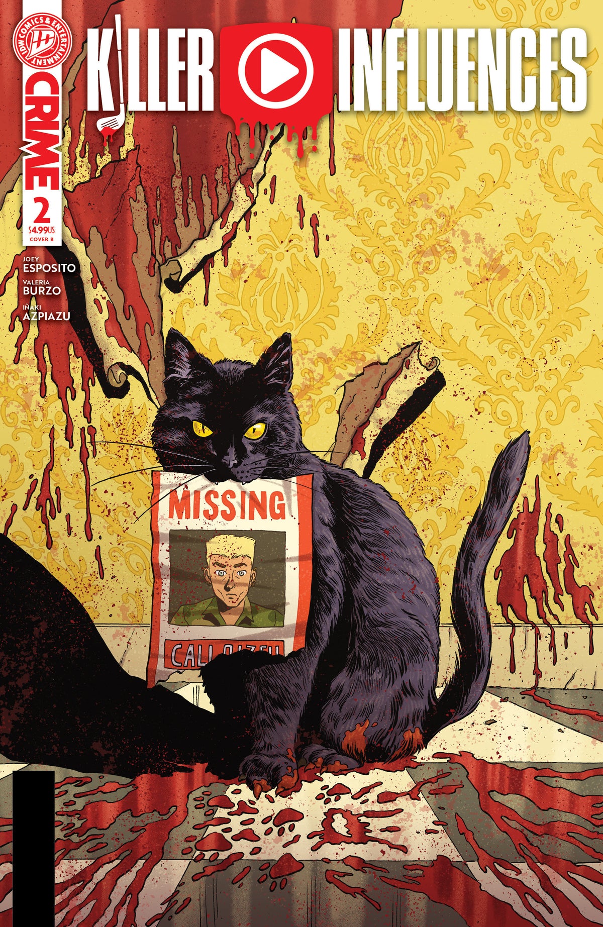 Comic book cover of 'Killer Influences #2 Variant B (Burzo)'