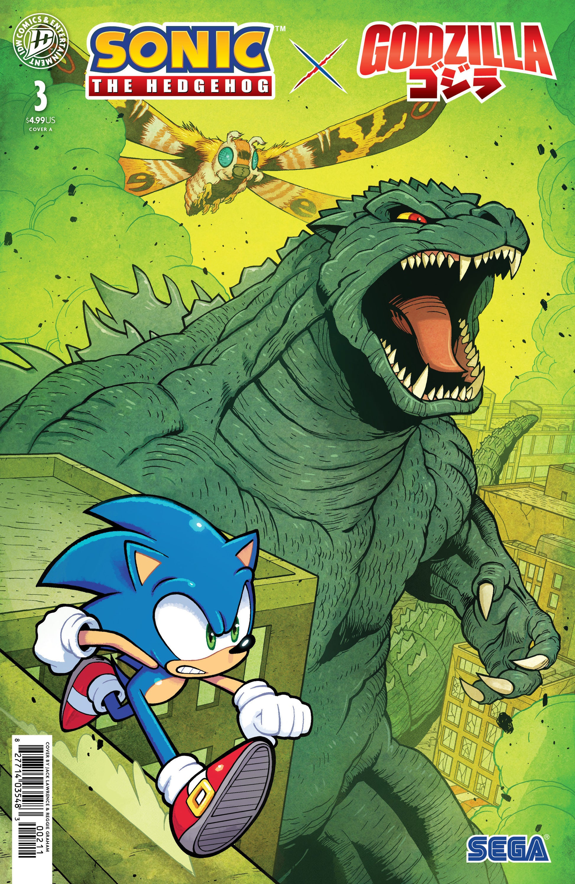 Sonic the Hedgehog x Godzilla #3 Cover A Jack Lawrence