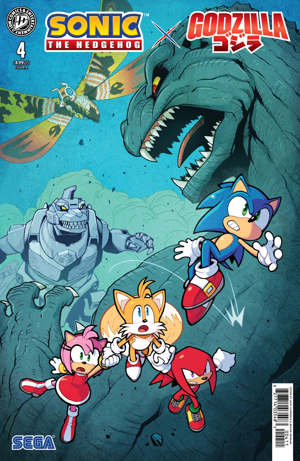 Sonic the Hedgehog x Godzilla #4 Cover A Jack Lawrence