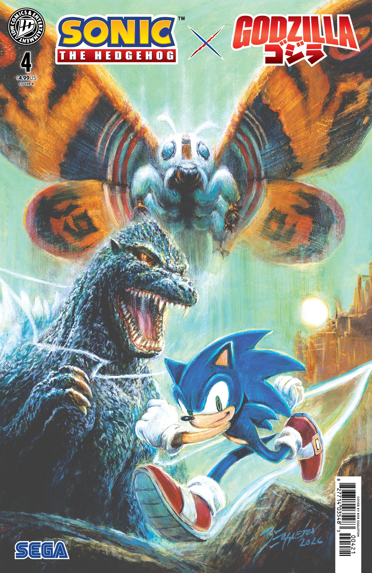 Sonic the Hedgehog x Godzilla #4 Cover B Bob Eggleton