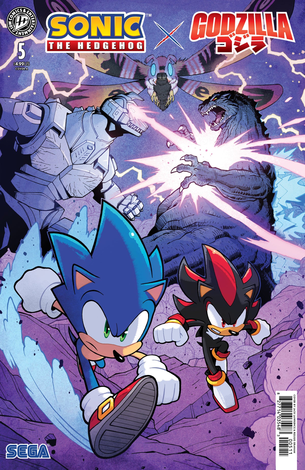 Sonic the Hedgehog x Godzilla #5 Cover A Jack Lawrence