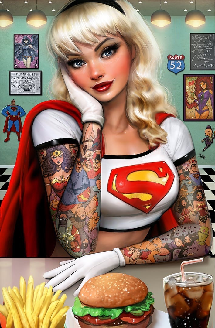 Superman #19 – Nathan Szerdy Diner Tattoo Exclusive Virgin Variant