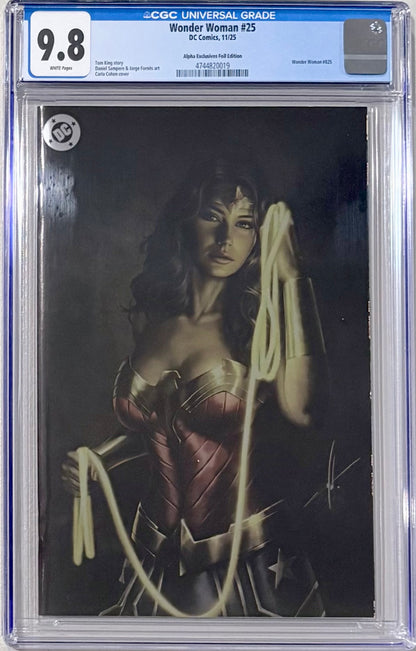Wonder Woman #25 Alpha Exclusives Foil Carla Cohen Edition CGC 9.8