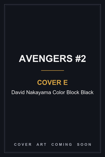 Avengers #2 Cover E David Nakayama Color Block Black - cover art coming soon