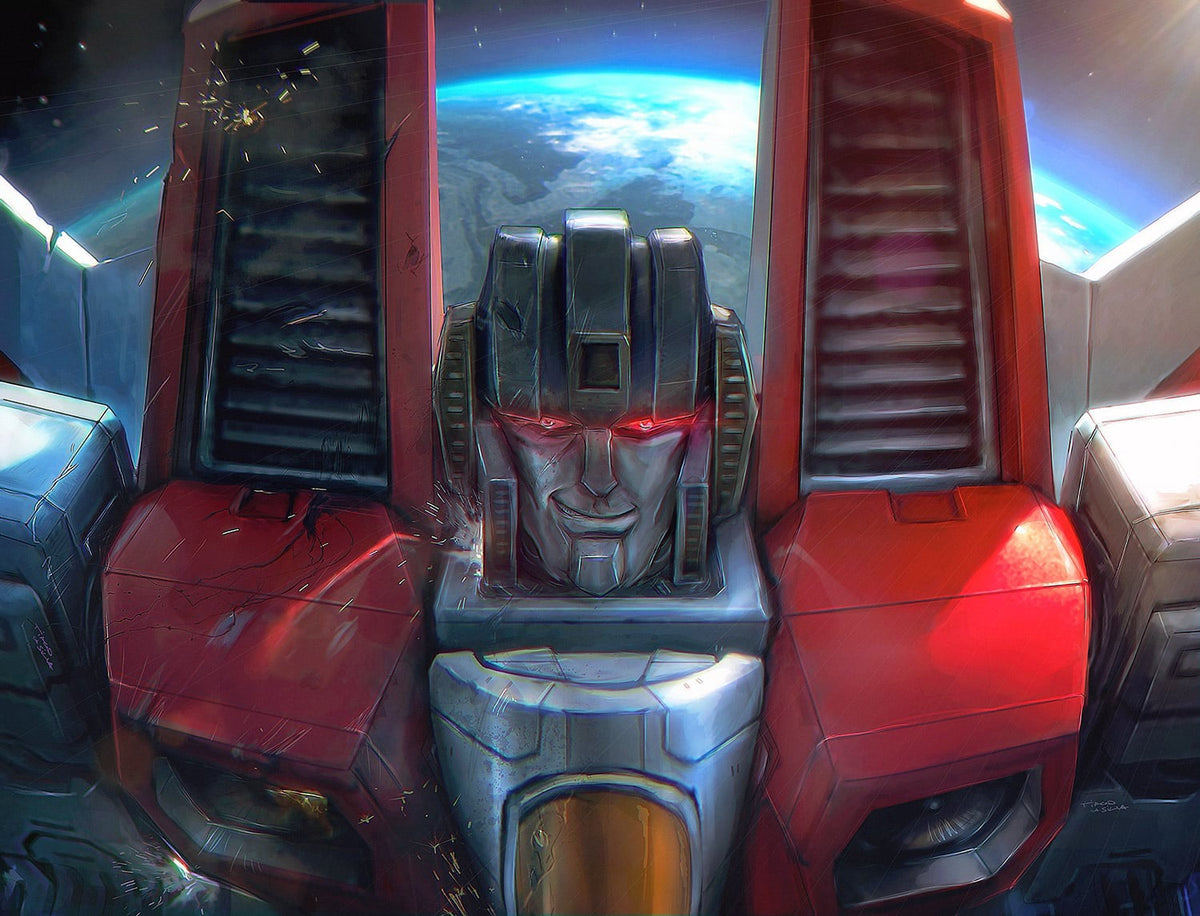 Transformers #17 Tiago Da Silva connecting virgin panorama — Starscream across covers A and B
