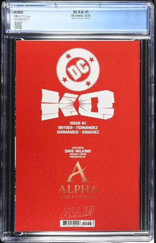 DC K.O. #1 Alpha Dave Wilkins LOBO Exclusives Edition CGC 9.8