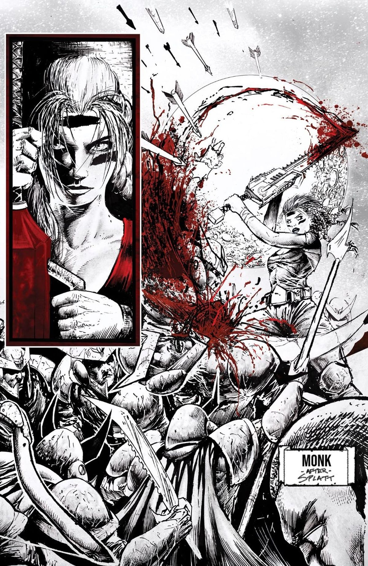 Chainkata #1 Jeff Monk B&W Wraparound cover