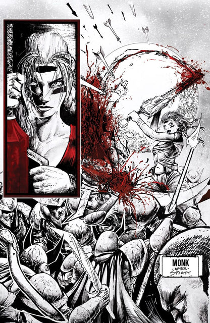 Chainkata #1 Jeff Monk B&W Wraparound cover