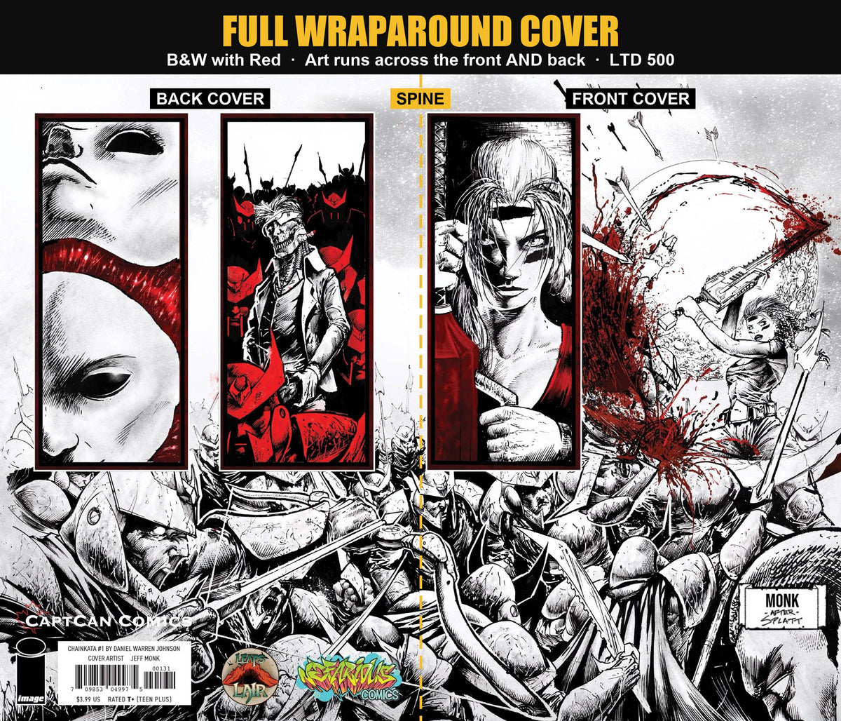 Chainkata #1 Jeff Monk B&W Wraparound, full wraparound front and back