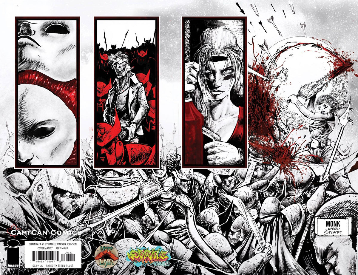 Chainkata #1 Jeff Monk B&W Wraparound, full front and back