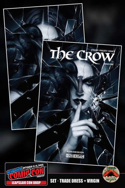 The Crow Flesh and Blood #1 Jay Ferguson LeapsLair NYCC Con Drop - Set, Trade Dress + Virgin (2 books)