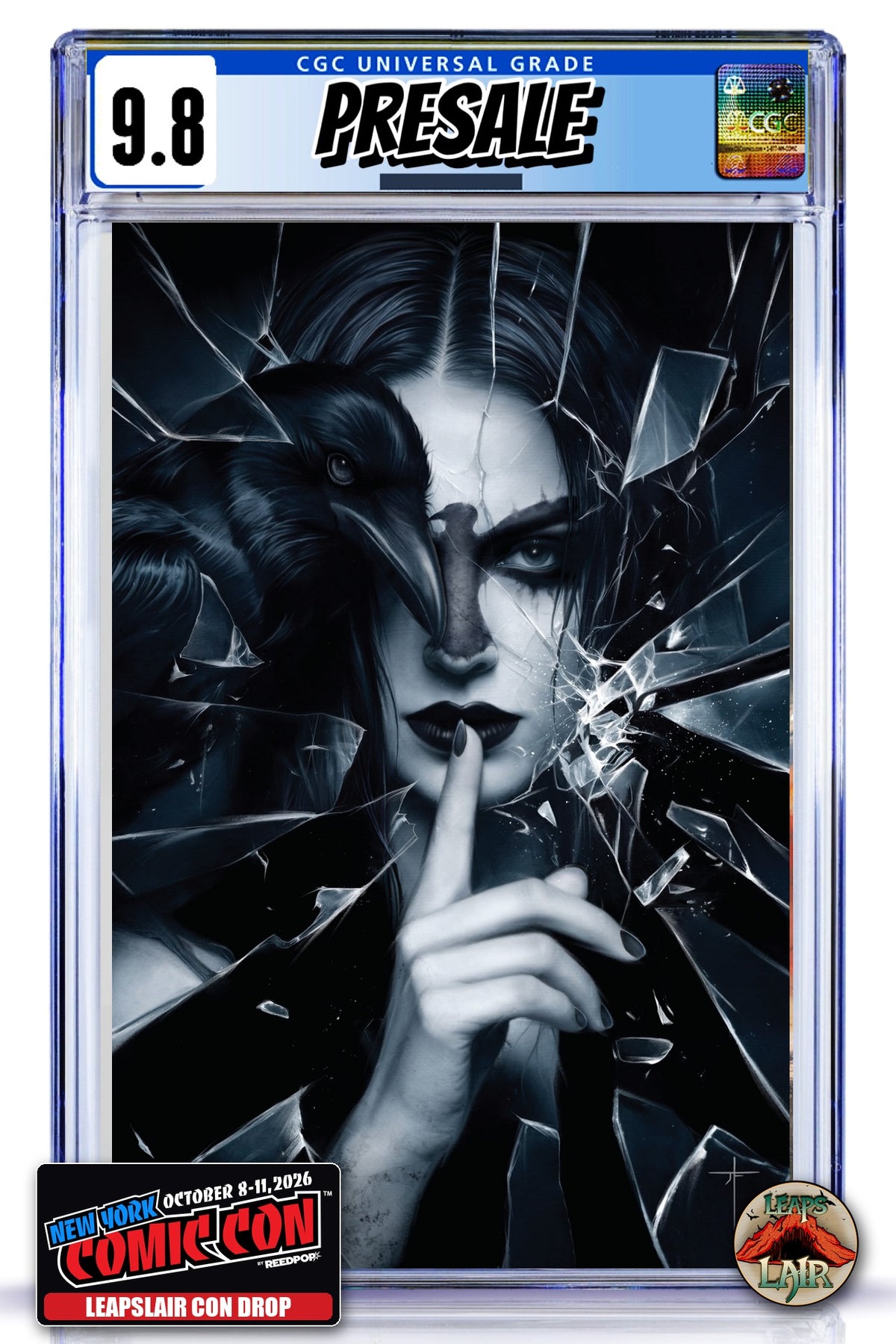 The Crow Flesh and Blood #1 Jay Ferguson LeapsLair NYCC Con Drop - Virgin CGC 9.8 graded copy