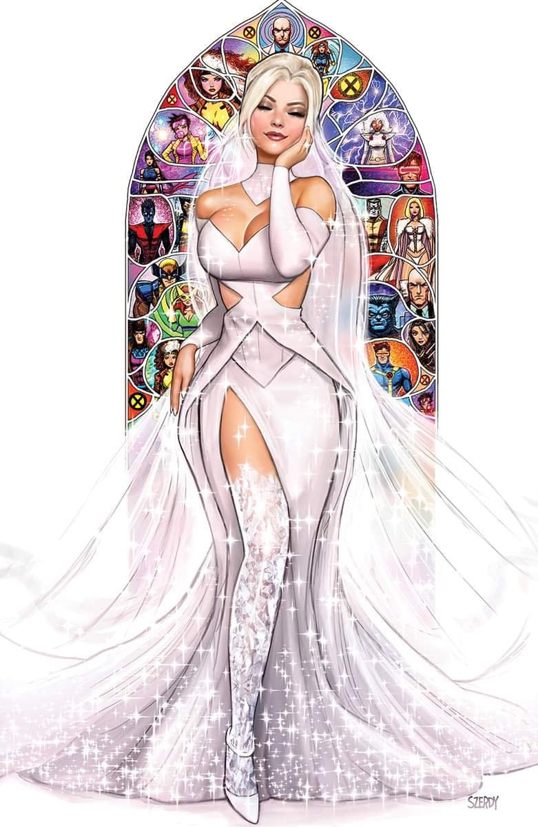 Invincible Iron Man #10 Nathan Szerdy Emma Frost wedding exclusive virgin foil variant cover