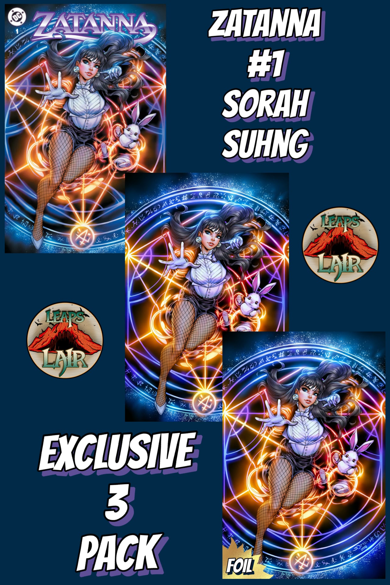 Zatanna #1 Suhng Trade Virgin Foil 3 Pack LeapsLair