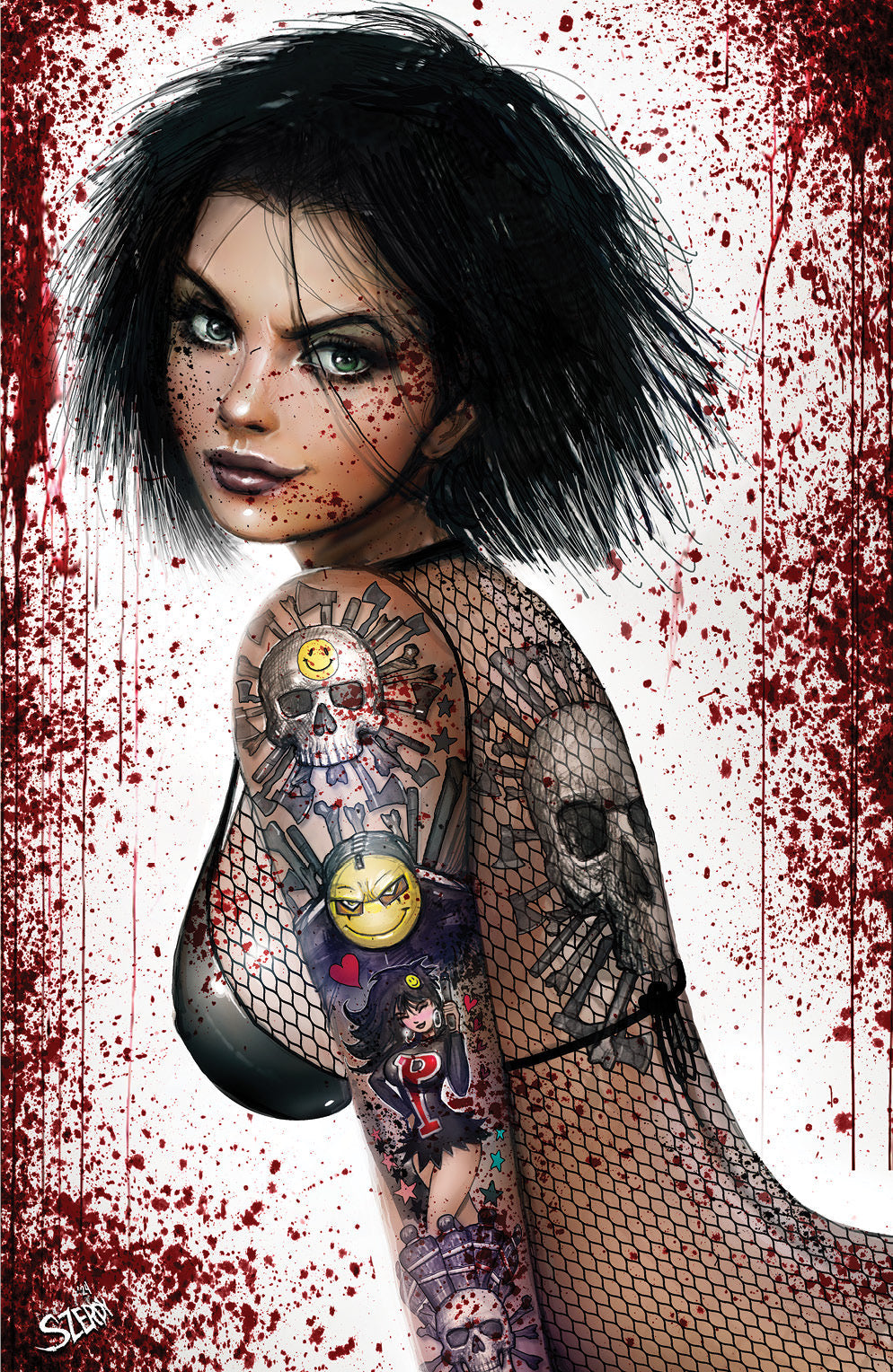Hack Slash Body Bags #1 Nathan Szerdy Megacon Foil Bloody Virgin Tattoo Variant LTD 500