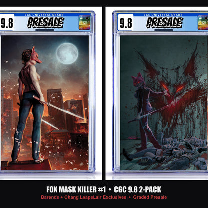 Exquisite Corpses: Fox Mask Killer #1 LeapsLair Exclusive CGC 9.8 2-Pack — Barends and Chang graded slabs presale