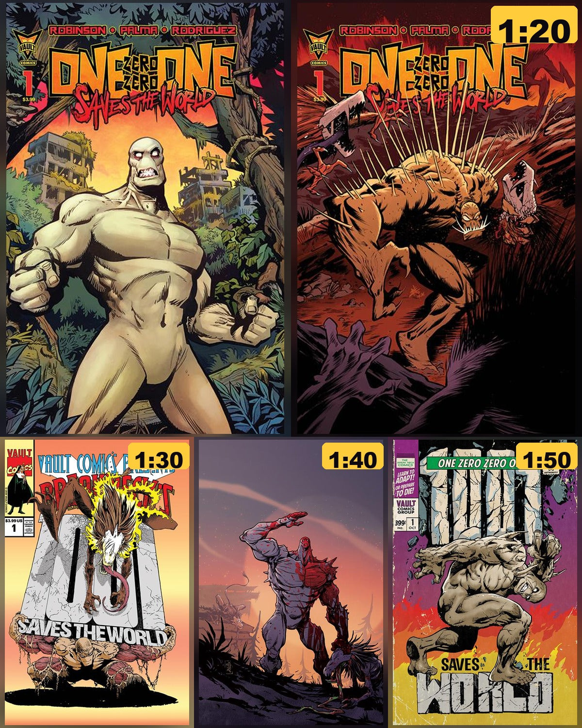 One Zero Zero One Saves the World #1 Ultimate Bundle - Cover A plus 1:20, 1:30, 1:40 and 1:50 ratio covers