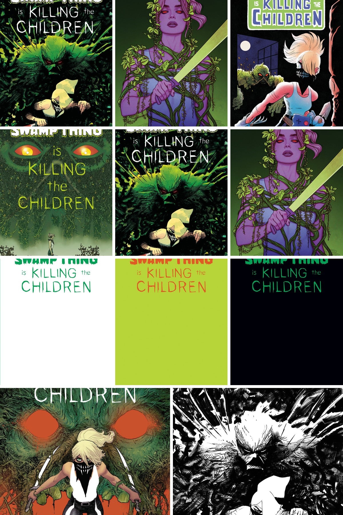Swamp Thing is Killing the Children #1 cover collage