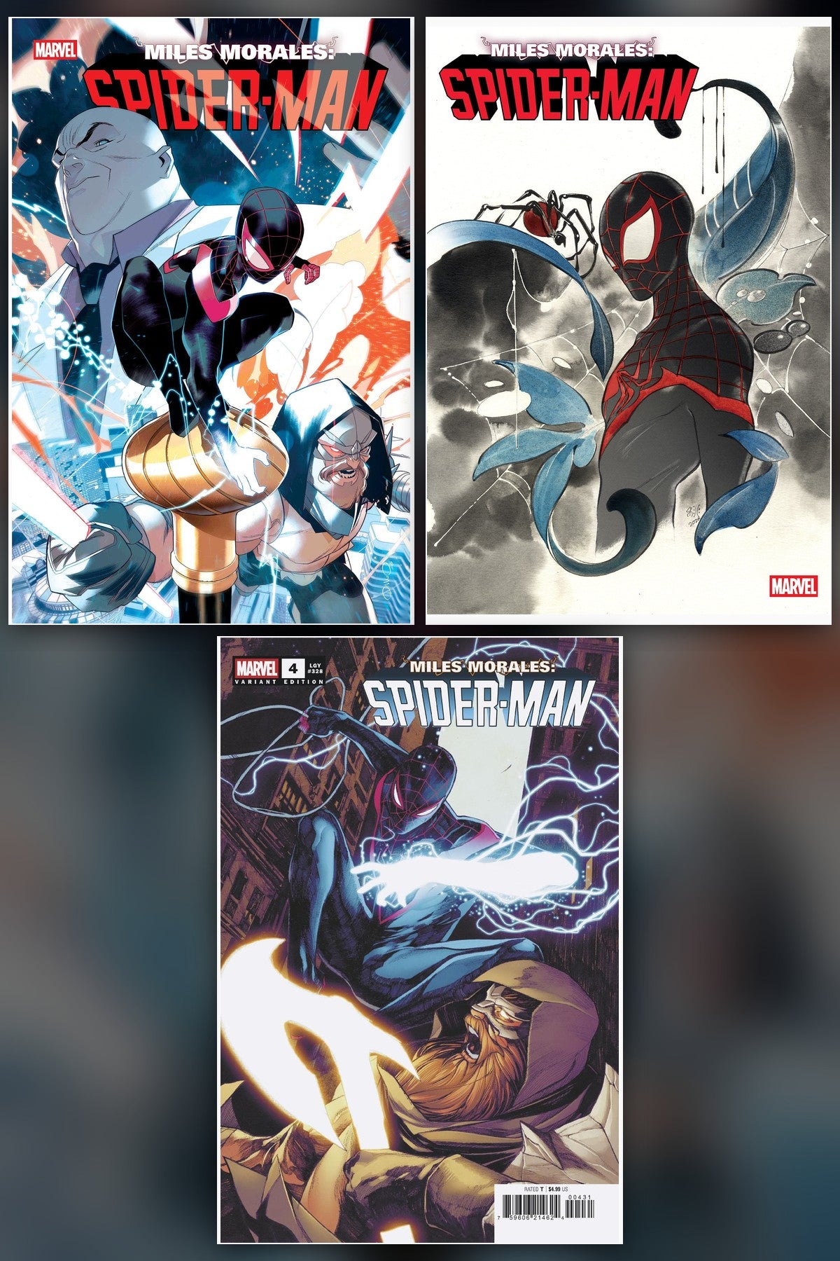 Miles Morales: Spider-Man #4 cover collage