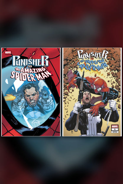 Punisher vs. Spider-Man #5 cover collage