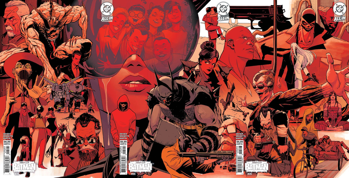 Absolute Batman #25 Nick Dragotta Connecting Cover Set, Covers H, I & J (3 Books) - all three covers side by side