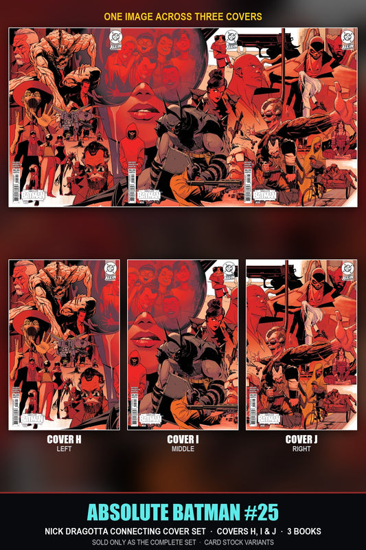 Absolute Batman #25 Nick Dragotta Connecting Cover Set, Covers H, I & J (3 Books) - set overview