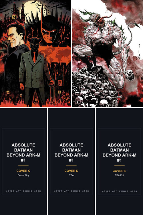 Absolute Batman Beyond Ark-M #1 (One Shot) cover collage — Covers C, D & E art coming soon