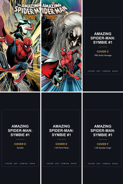 Amazing Spider-Man: Symbie #1 cover collage - Covers C, D, E & F art coming soon