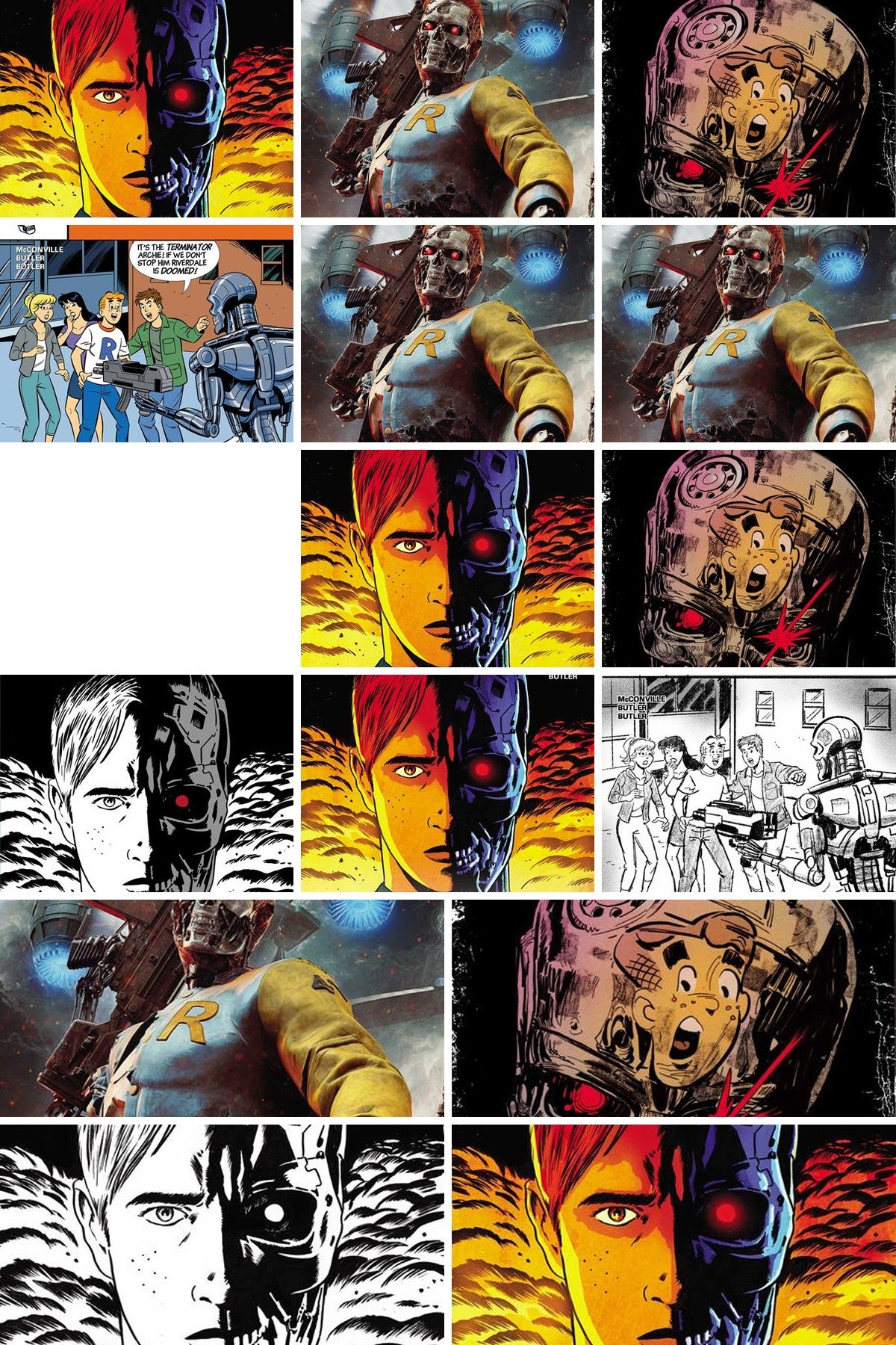 Archie Vs. The Terminator #1 cover collage