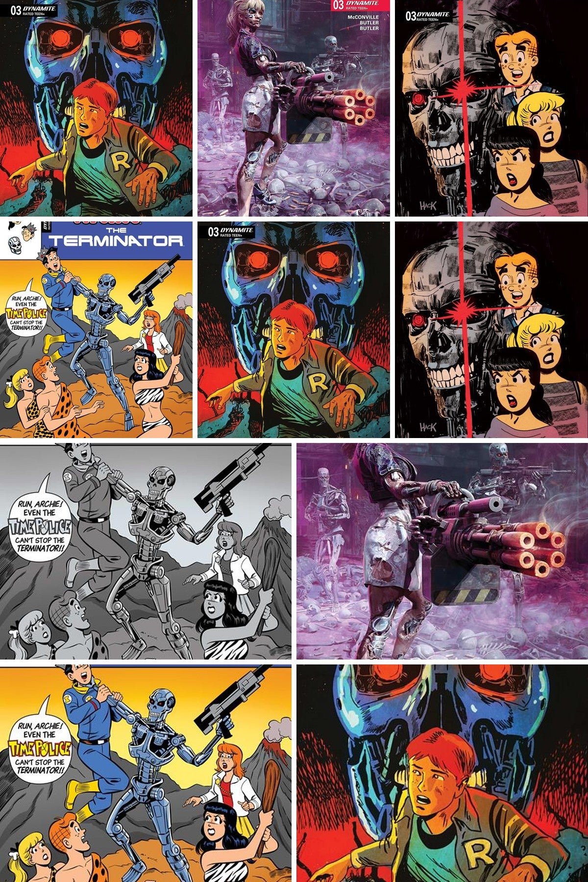 Archie Vs. The Terminator #3 cover collage