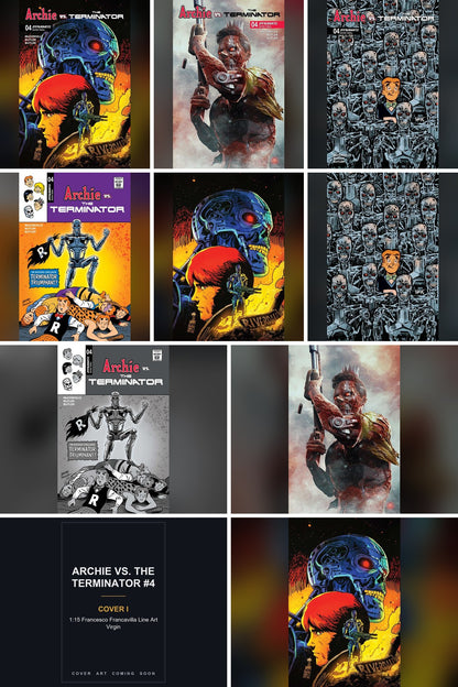 Archie Vs. The Terminator #4 cover collage - Cover I art coming soon