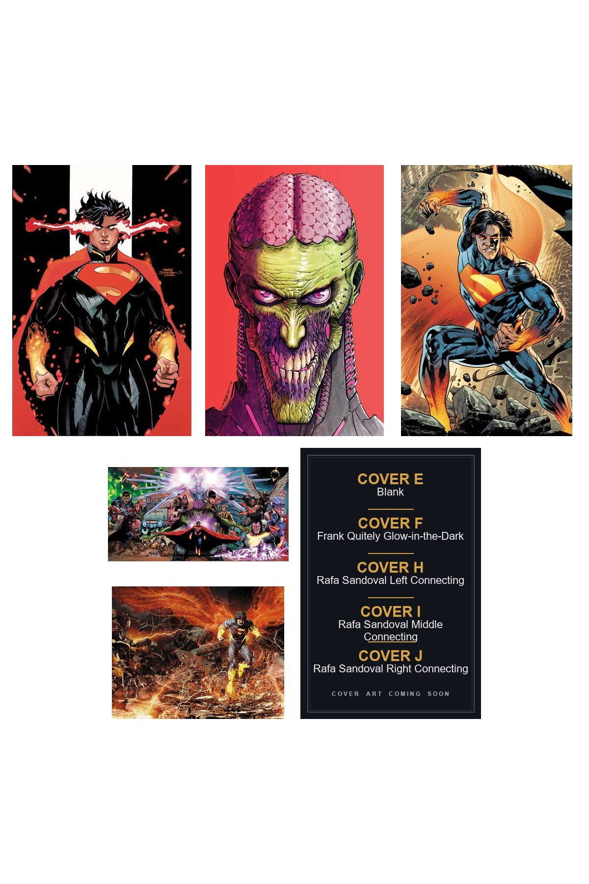 Absolute Superman #25 cover collage — Covers E, F, H, I & J art coming soon