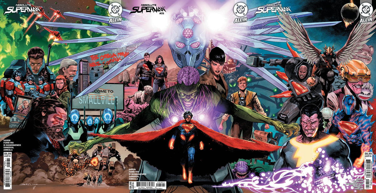 Absolute Superman #25 Rafa Sandoval Connecting Cover Set, Covers H, I & J (3 Books) - all three covers side by side