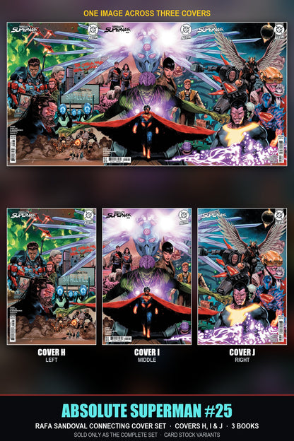 Absolute Superman #25 Rafa Sandoval Connecting Cover Set, Covers H, I & J (3 Books) - set overview