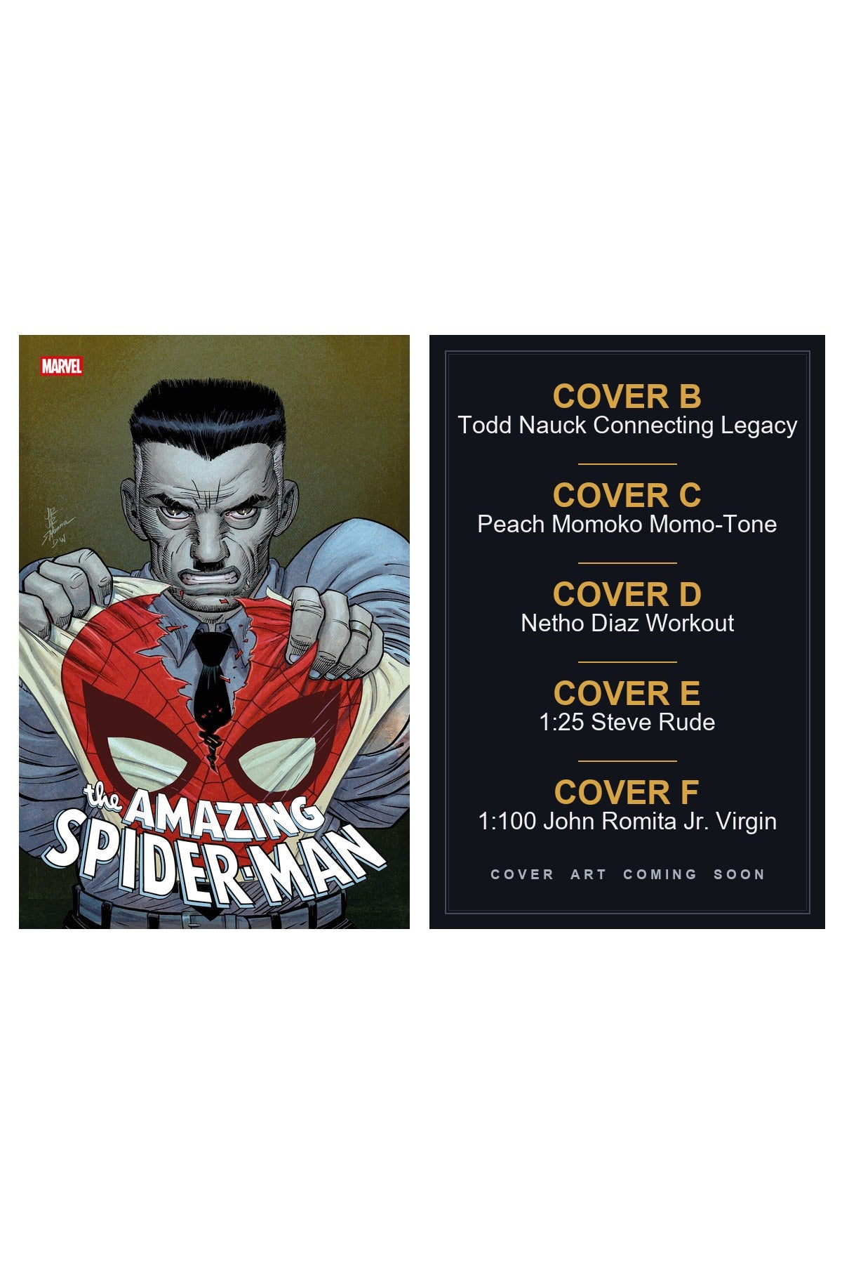 Amazing Spider-Man #1003 cover collage — Covers B, C, D, E & F art coming soon