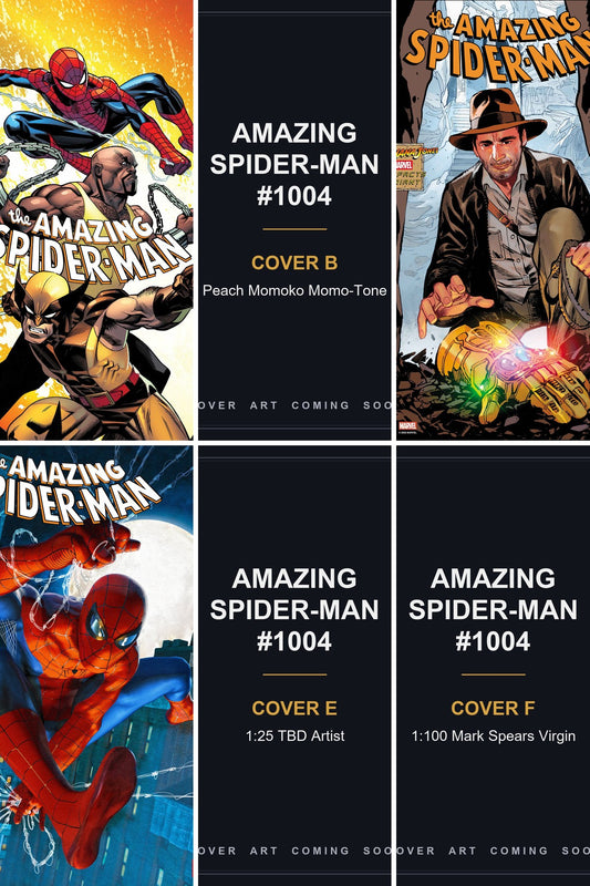 Amazing Spider-Man #1004 cover collage — Covers B, E & F art coming soon