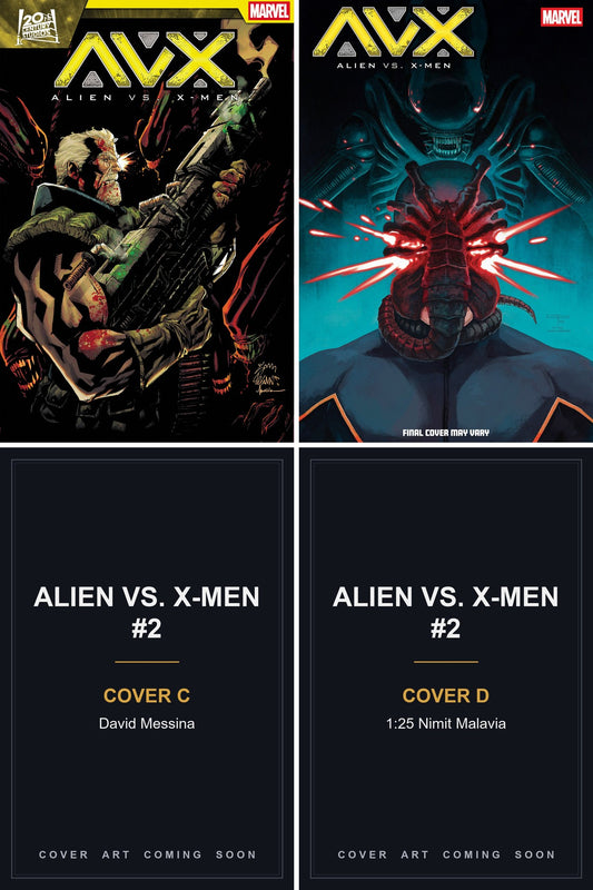 Alien vs. X-Men #2 cover collage — Covers C & D art coming soon