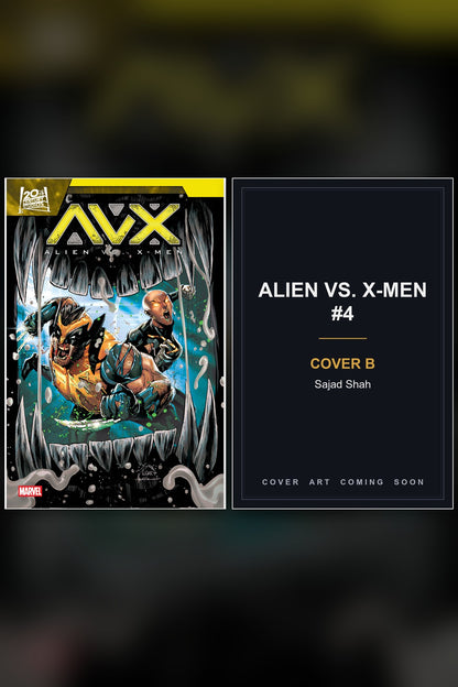 Alien vs. X-Men #4 cover collage - Cover B art coming soon